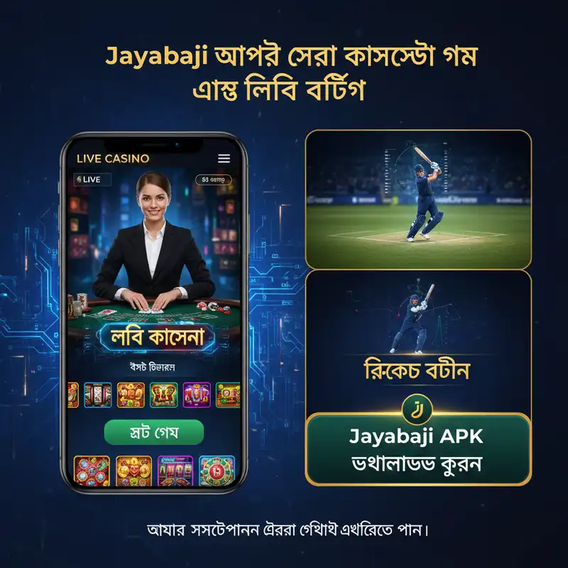 Jayabaji অ্যাপ ক্যাসিনো গেম এবং লাইভ বেটিং ব্যানার